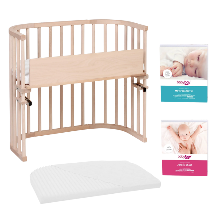 BabyBay Original Bedside Bassinet BUNDLE - Untreated Wood