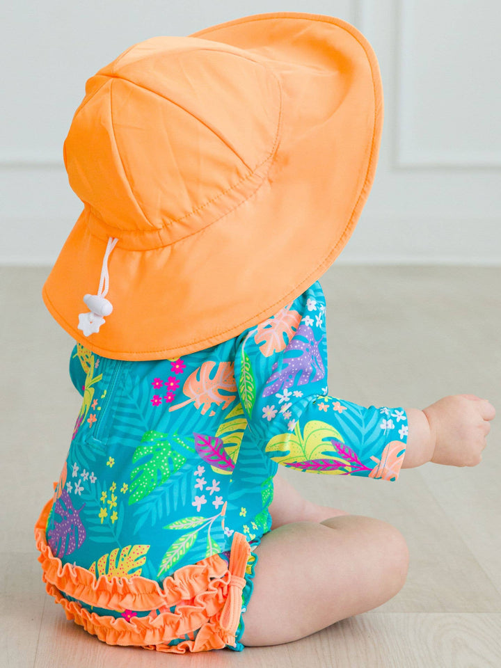 RuffleButts + RuggedButts Sun Protective Hat -  Neon Orange
