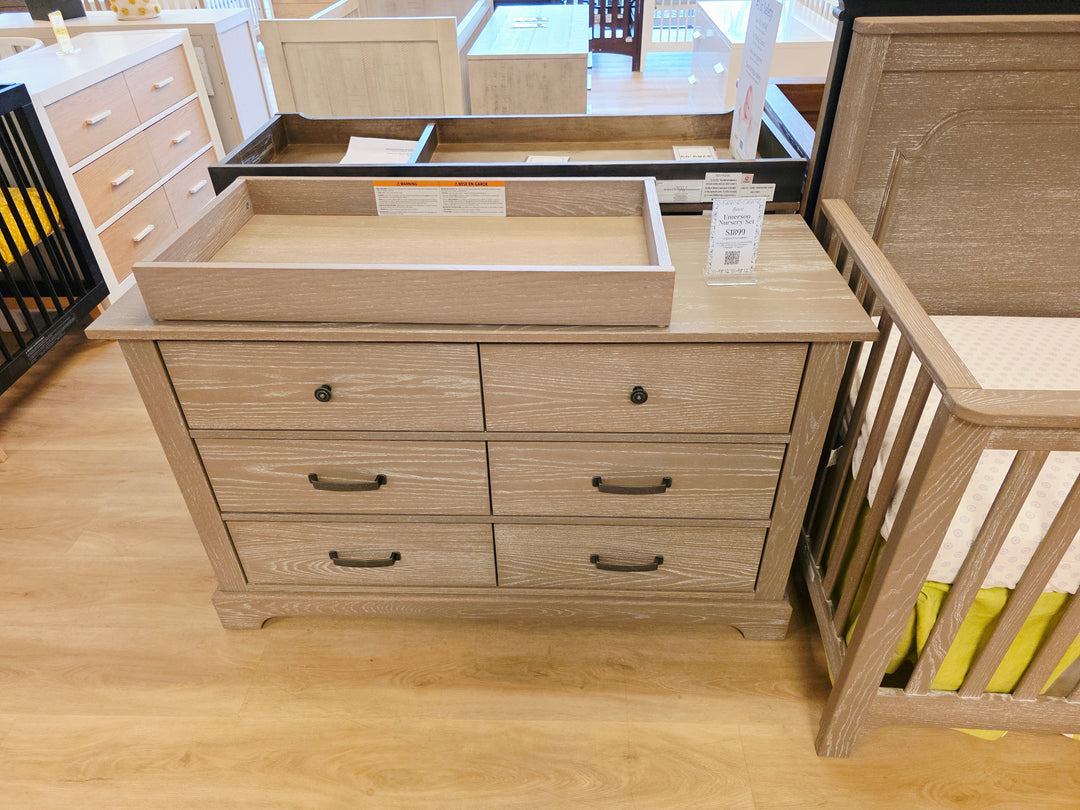 Natart Nest Emerson Crib + Dresser + Changer - Sugar Cane - FLOOR MODEL