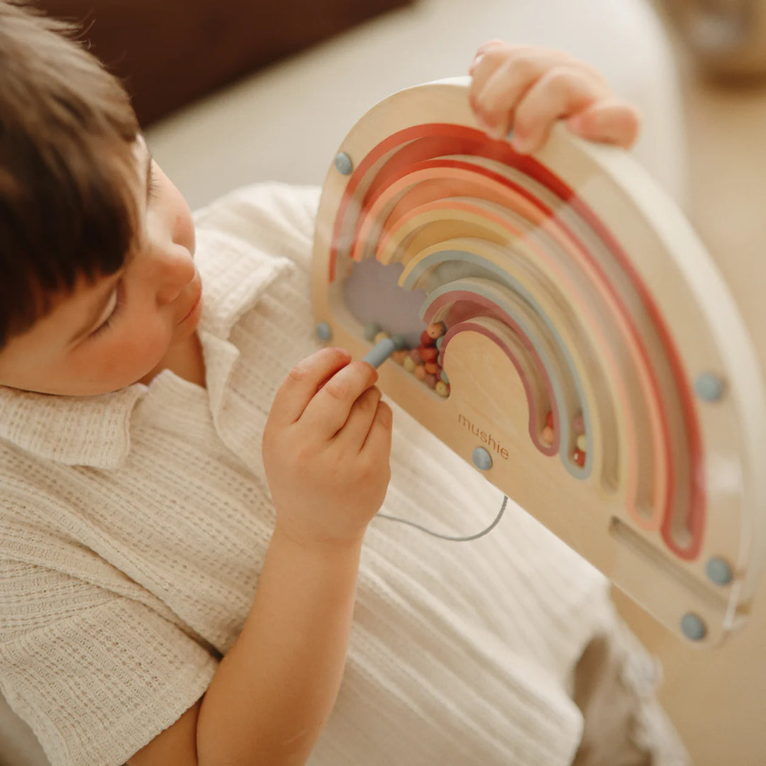 Mushie Wooden Magnetic Rainbow Maze