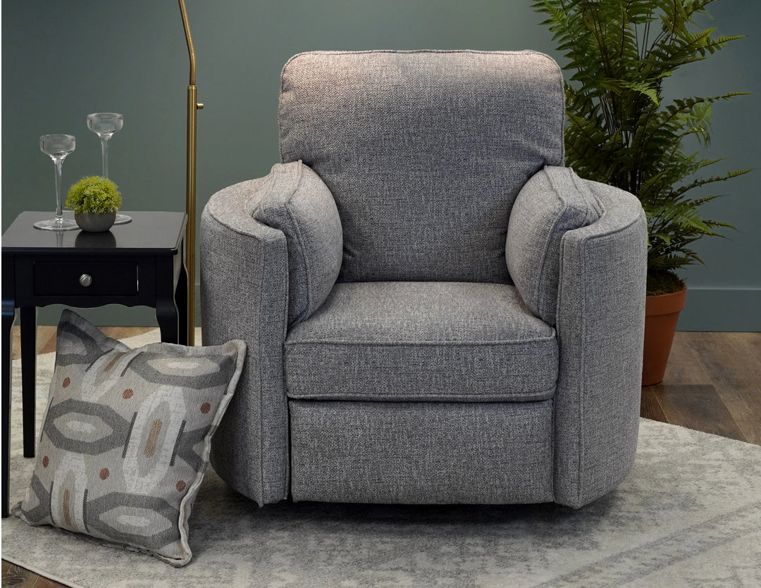 Luana Swivel Pushback Chair - Silver Luana Swivel Pushback Chair - Silver