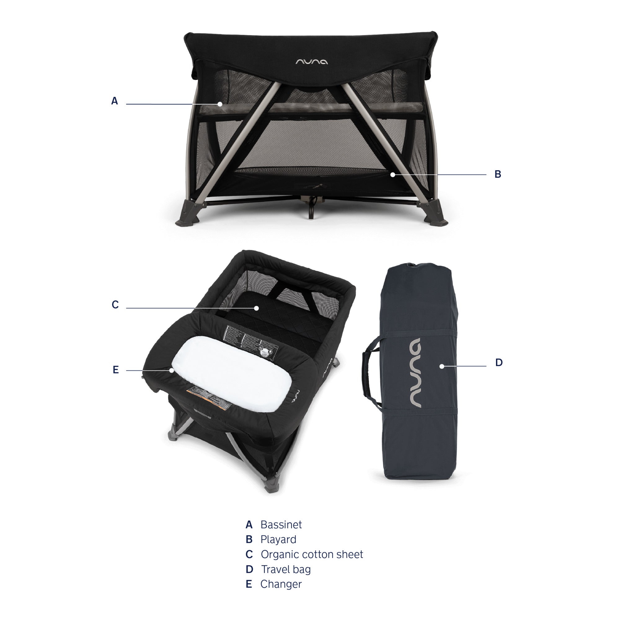 Nuna SENA Aire Playard with Zip-Off Bassinet + Changer – Baby Grand