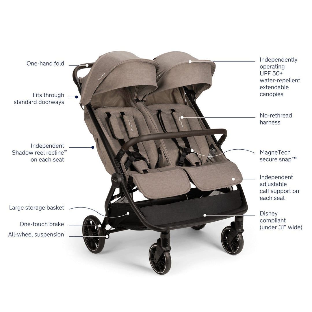 double holiday stroller Nuna TRVL DUBL Stroller – Baby Grand