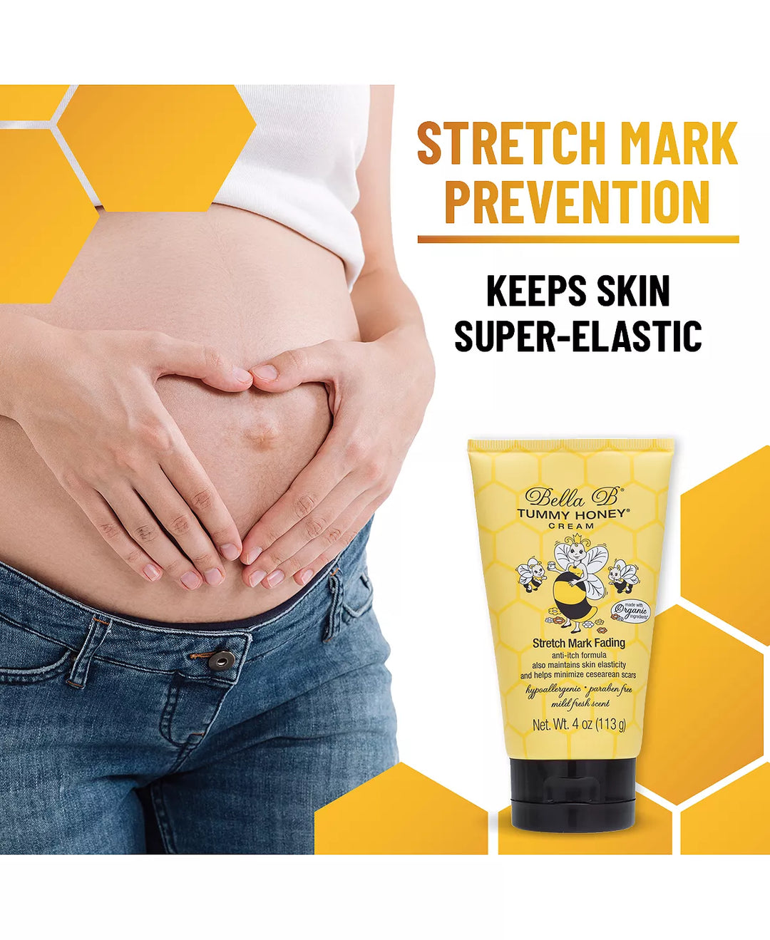 Bella B Mom Tummy Honey Cream - Stretch Mark Fading Repair