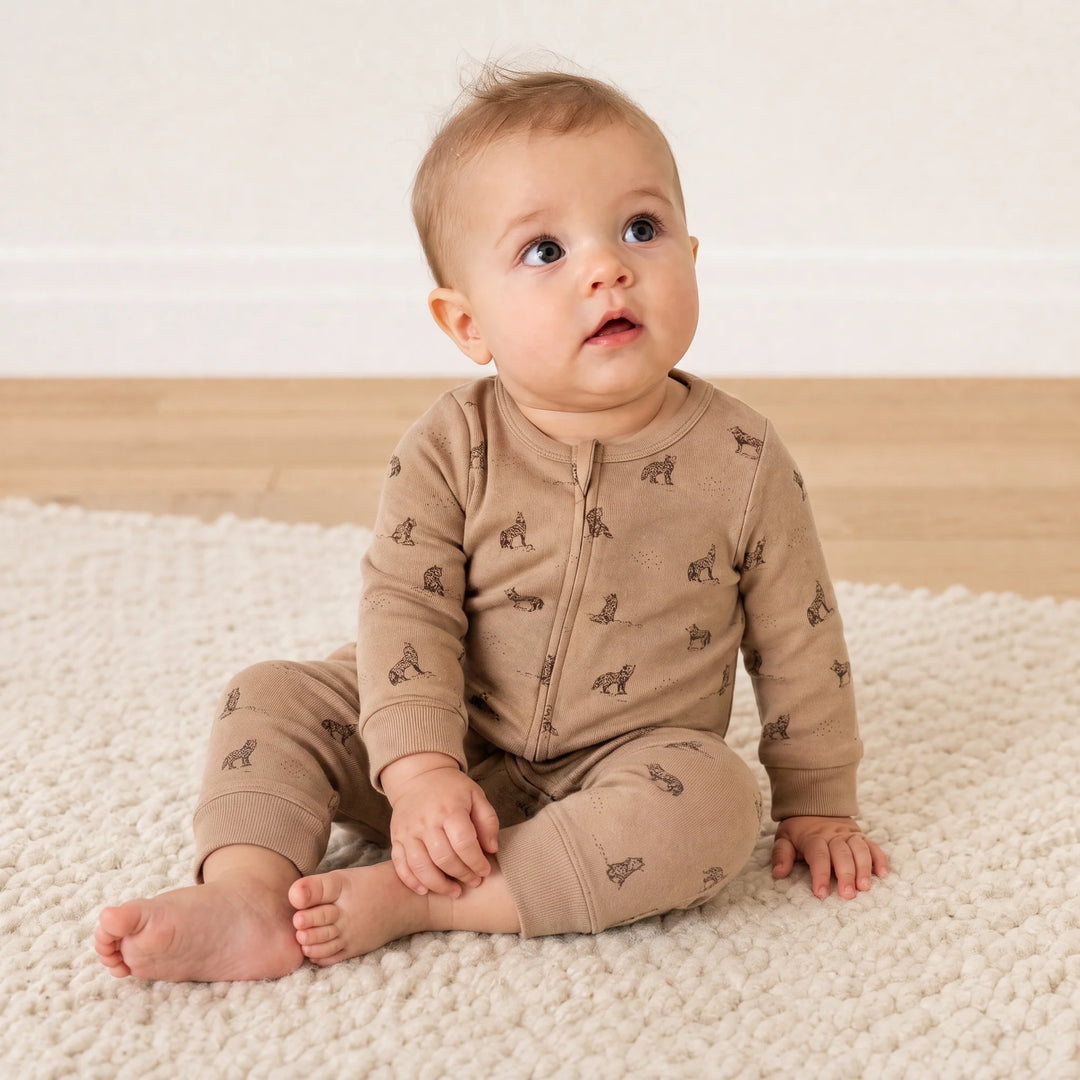 Make Make Organic 2-Way Zip Romper - Woodland Fox