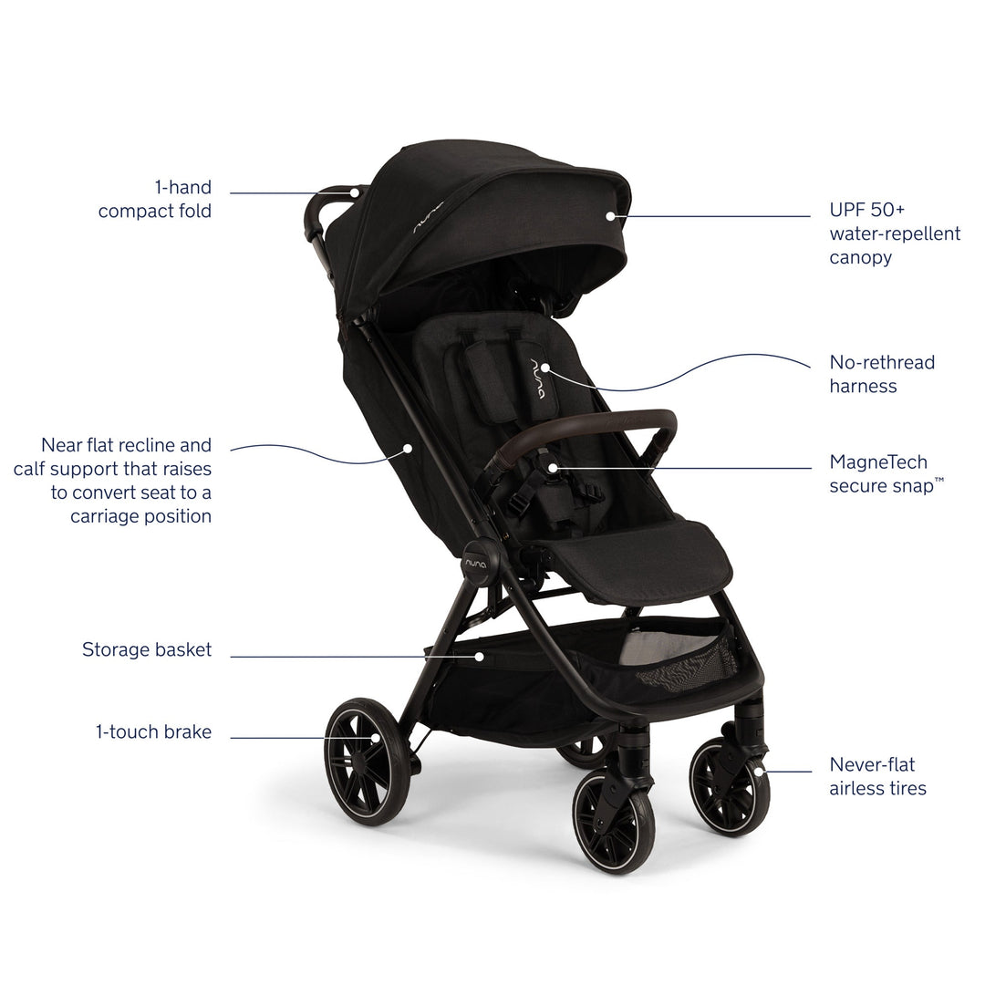 travel stroller with full recline Nuna TRVL LX Stroller + Carry Bag – Baby Grand