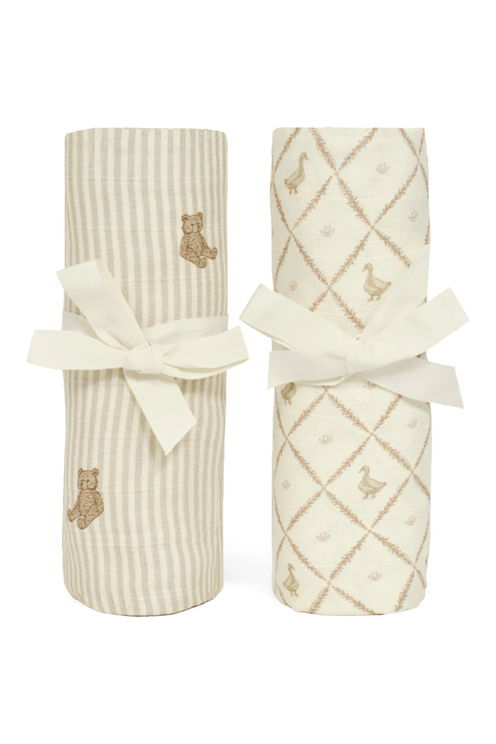 Oilo Muslin Swaddles Bear & Butter Yellow Duck