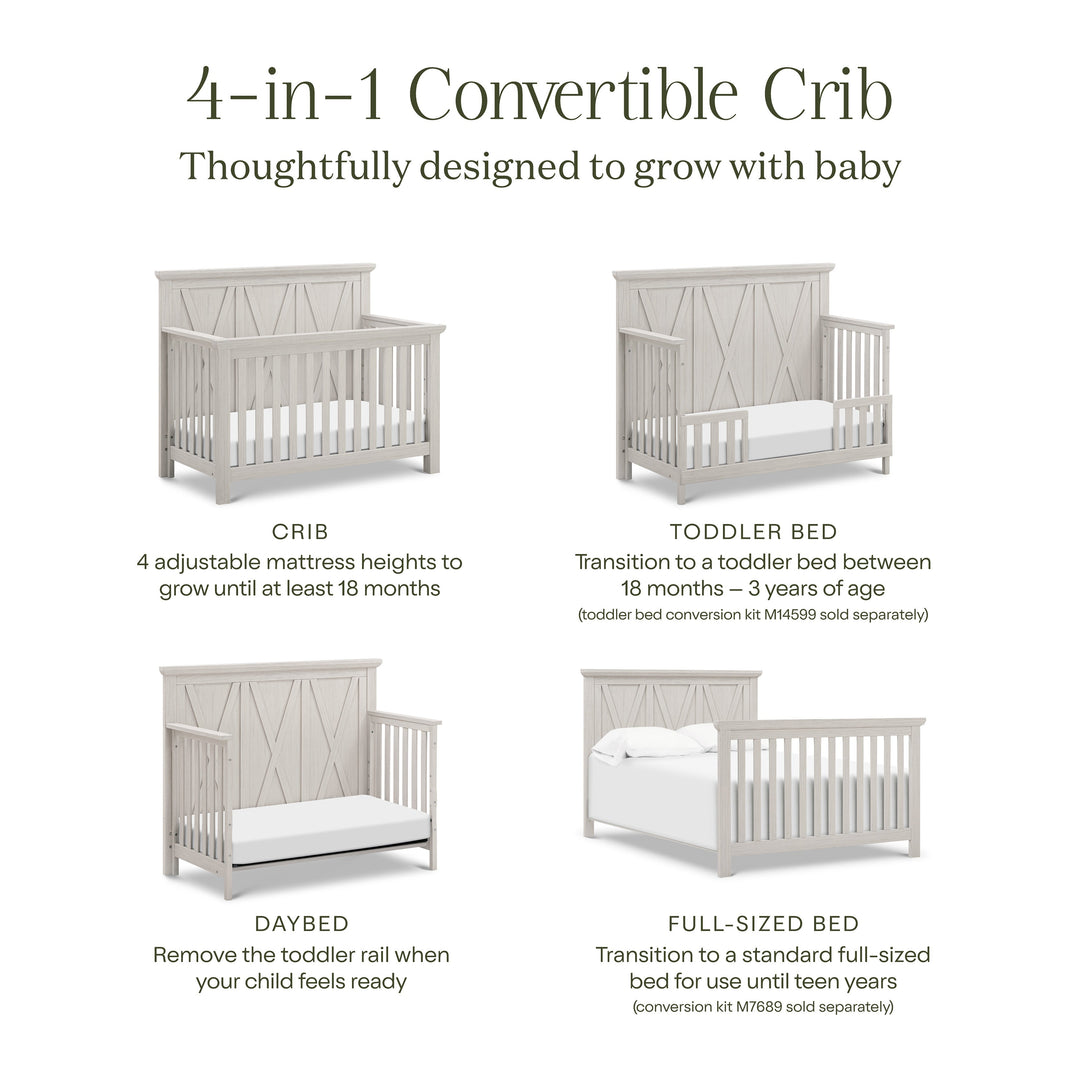 Monogram by Namesake Emory Farmhouse 4-in-1 Convertible Crib