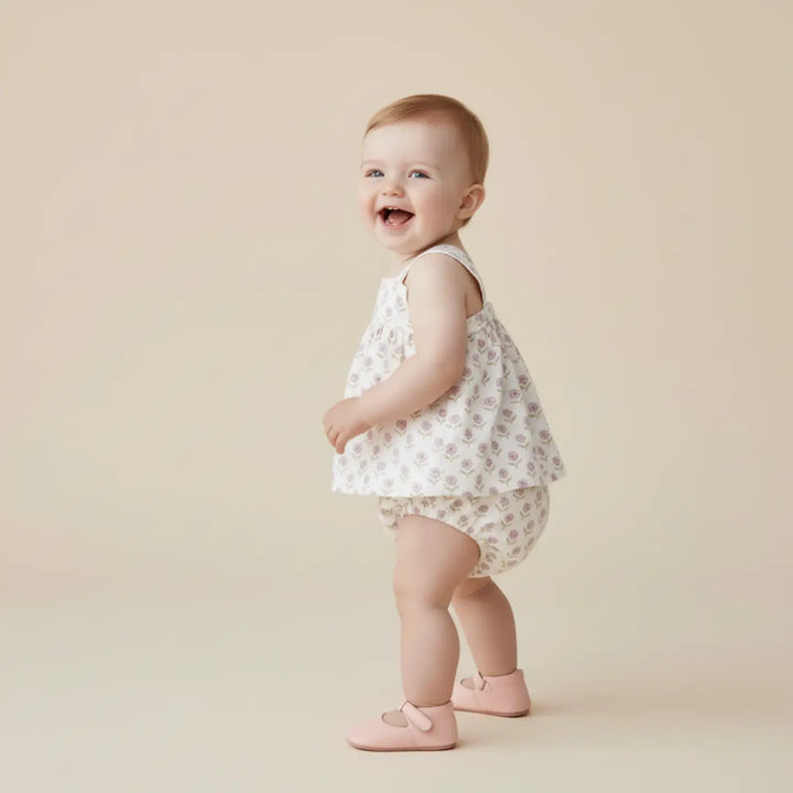 Makemake Organics Scalloped Top and Bloomer Set - Lavender