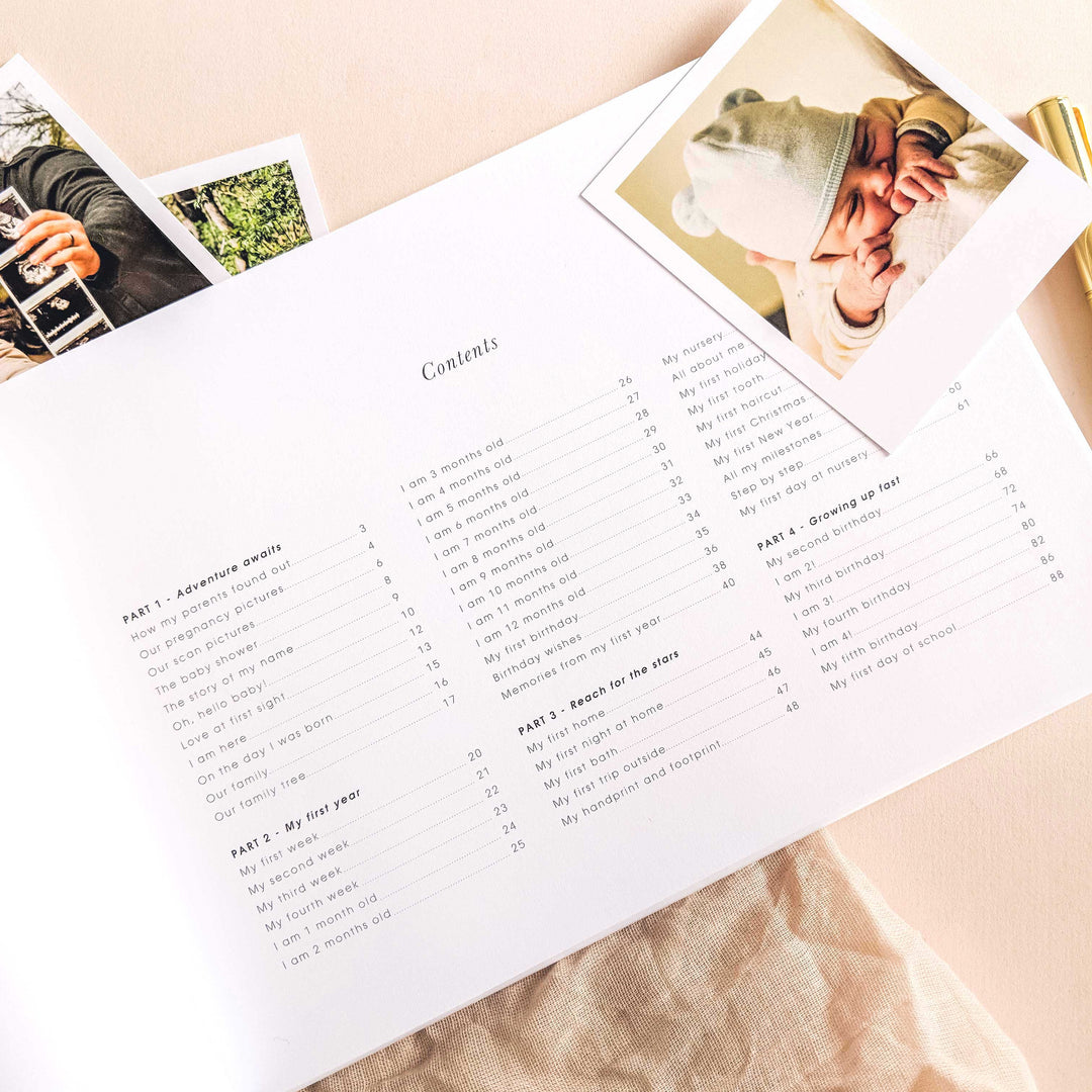 Blush and Gold My Baby Journal Newborn Keepsake Memory Book Gift