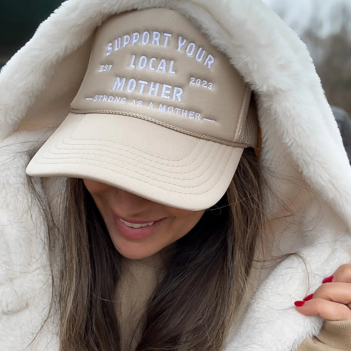 Mother Hats - Support Your Local Mother Tan