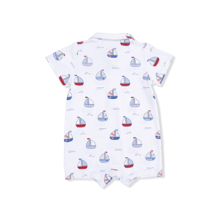Polo Shortie Romper- Sailboat