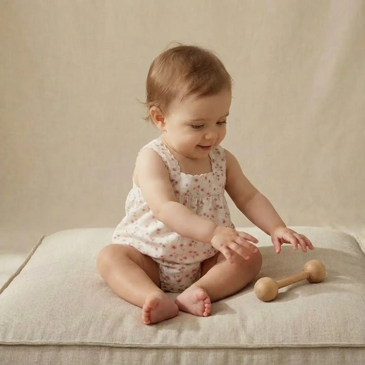 Makemake Organics Scalloped Top and Bloomer Set - Pink Bloom