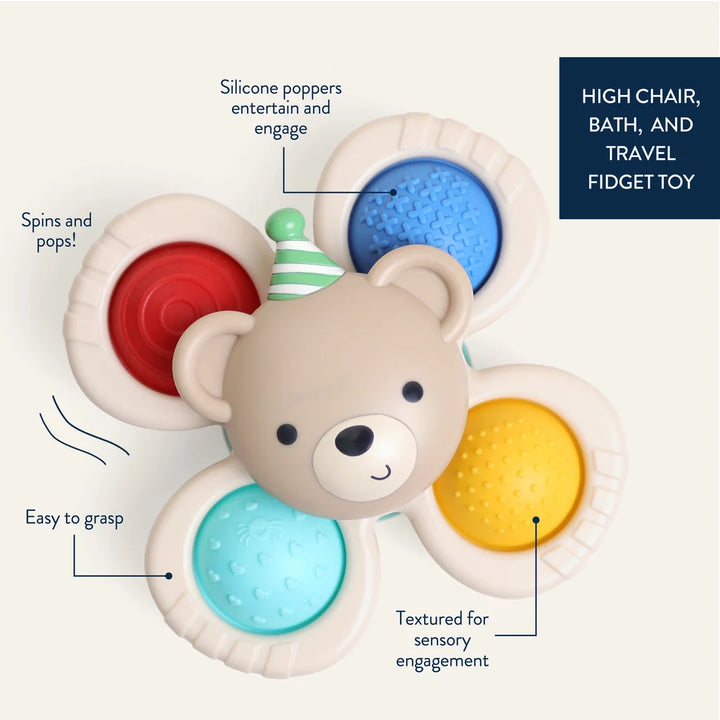 Itzy Ritzy Pop & Whirl Fidget Spinner Toy - Bear