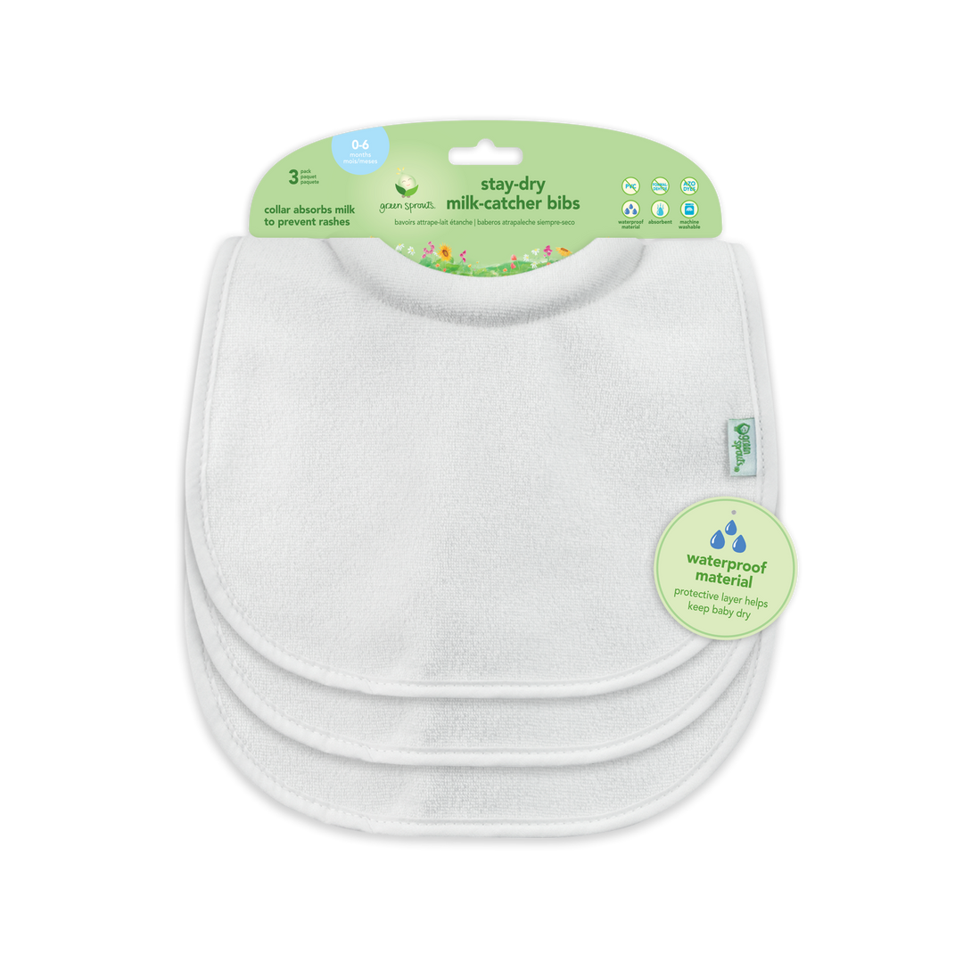 Green Sprouts Stay-Dry Milk-Catcher Bibs - 3 pack