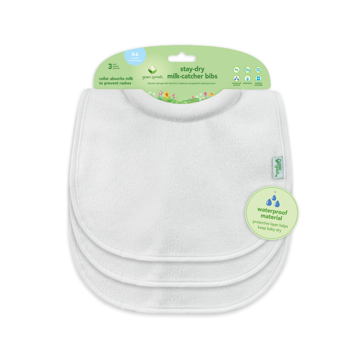 Green Sprouts Stay-Dry Milk-Catcher Bibs - 3 pack