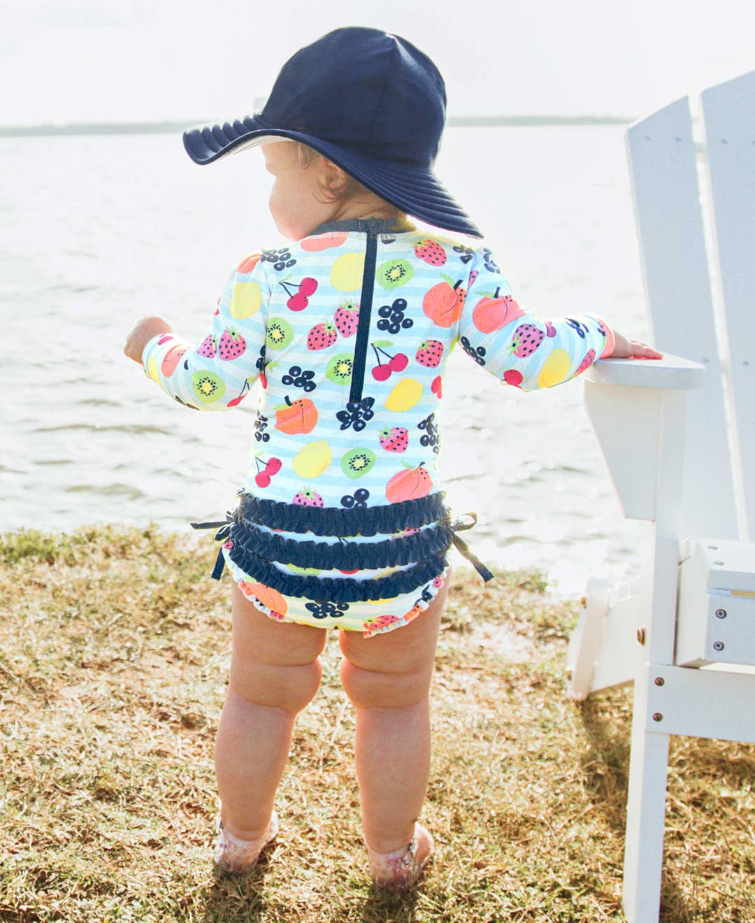 RuffleButts + RuggedButts Swim Hat - Navy