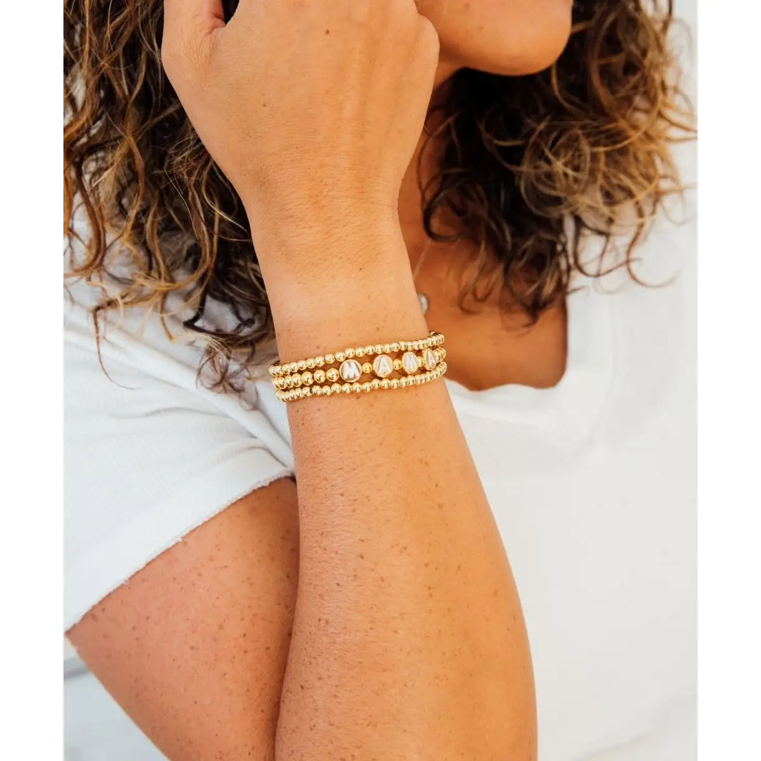 Sunflower Motherhood Mama 18K Gold Plated Bracelet Set