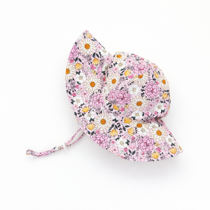 Huggalug Sunhat UPF 50+ with Adjustable Breakaway Strap - Boho Blooms