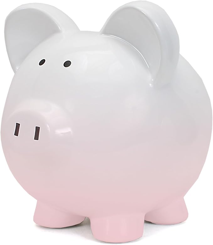 Ombre Ceramic Big Ear Pink Ombre Pig Bank