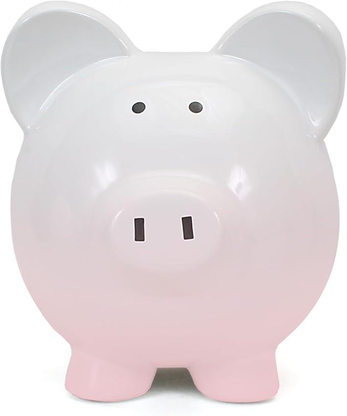 Ombre Ceramic Big Ear Pink Ombre Pig Bank