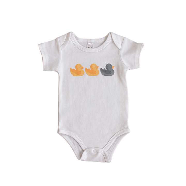 Sweetpea & Co. Duck Duck Gray Duck Baby Onesie