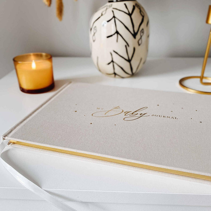 Blush and Gold My Baby Journal Newborn Keepsake Memory Book Gift