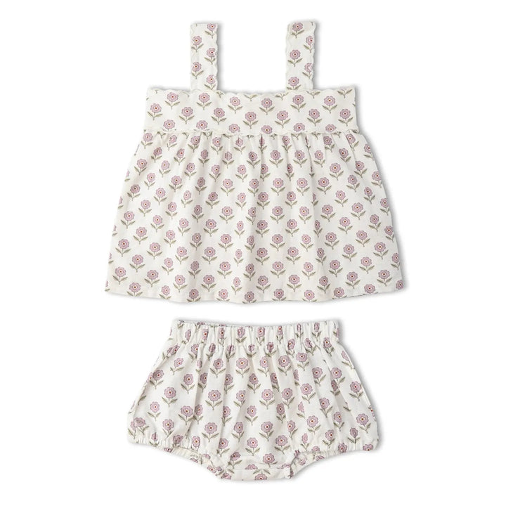 Makemake Organics Scalloped Top and Bloomer Set - Lavender