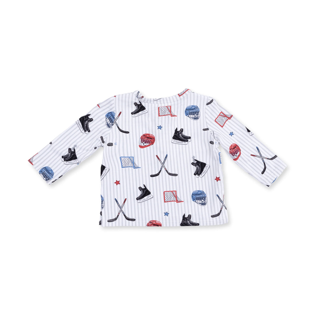 Angel Dear Long Sleeve Henley - Hockey Stripe