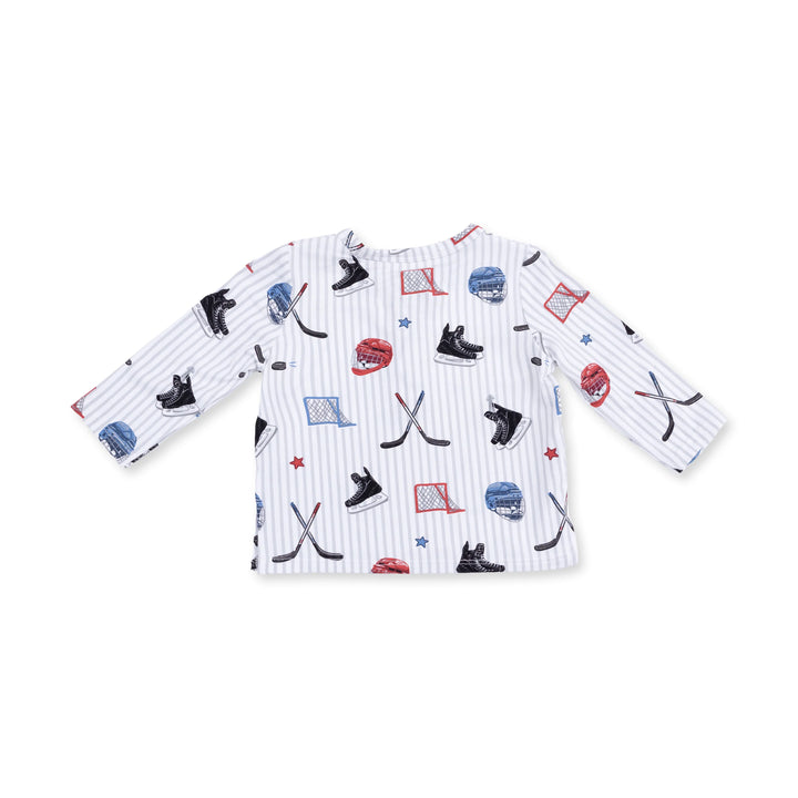 Angel Dear Long Sleeve Henley - Hockey Stripe