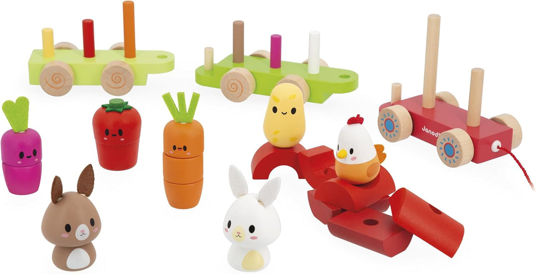 Janod Farm Pull-along Stacker Train