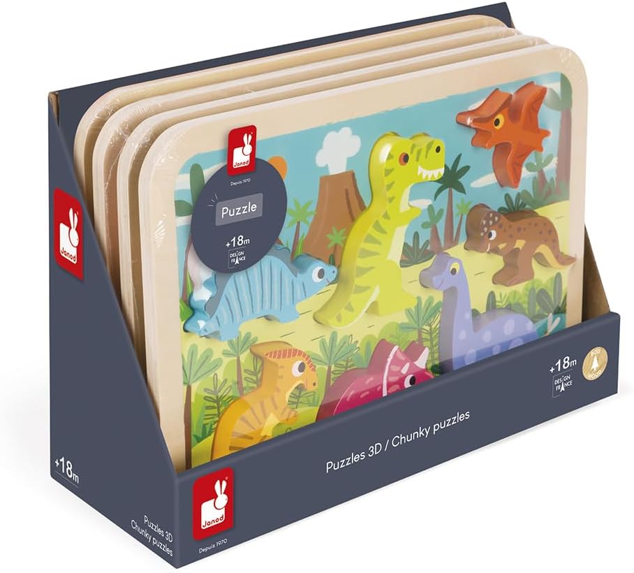 Janod  Dinosaur Chunky Wood Puzzle