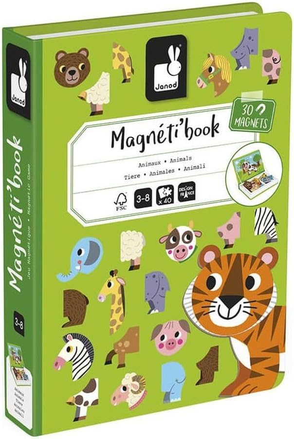 Janod MagnetiBook 41 pc Magnetic Animal Mix and Match Game