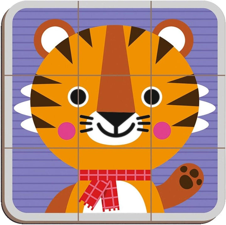 Janod Magnetibook 80 pc Magnetic Mix and Match Animal Faces Game