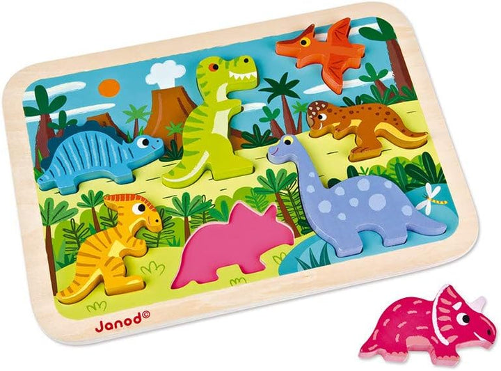 Janod  Dinosaur Chunky Wood Puzzle