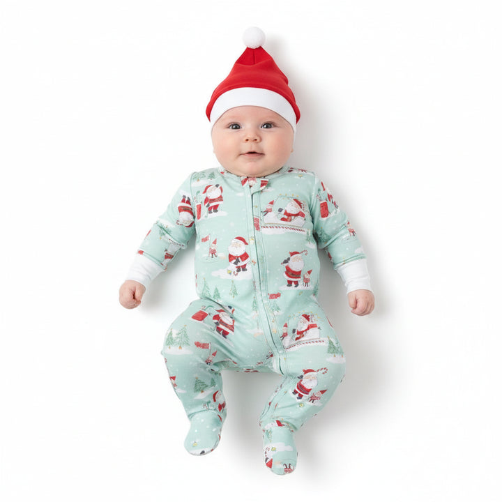 Angel Dear 2 Way Zipper Footie - Golfing Santa & Elves
