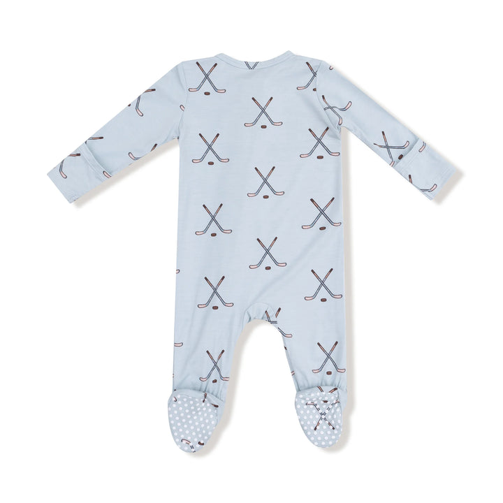 Angel Dear 2 Way Zipper Footie  - Blue Hockey
