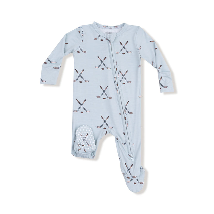 Angel Dear 2 Way Zipper Footie  - Blue Hockey