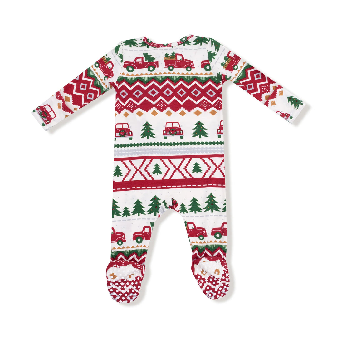 Angel Dear 2 Way Zipper Footie - Red Faire Truck Isle