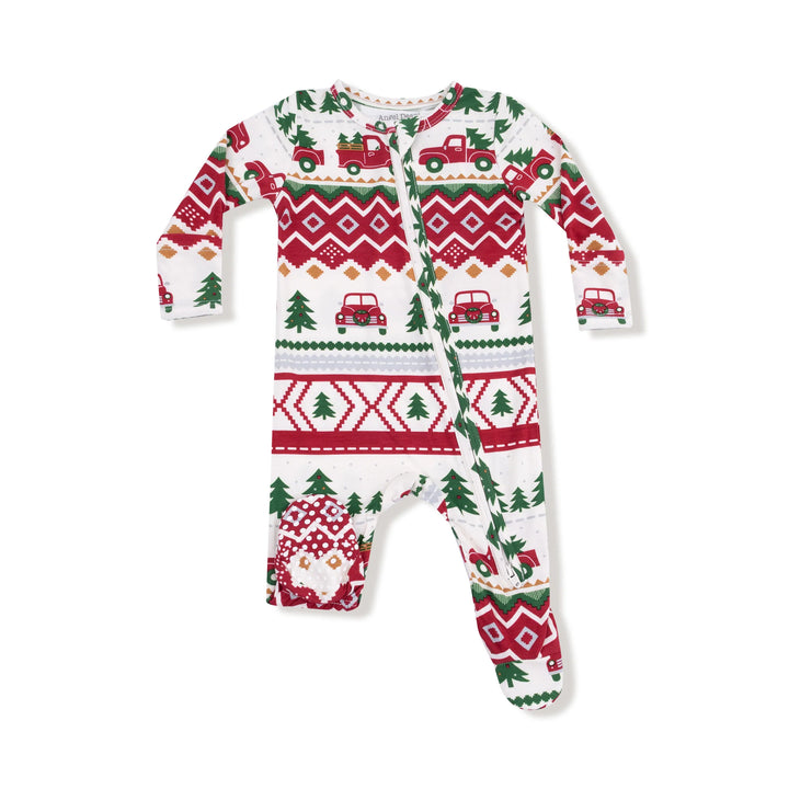 Angel Dear 2 Way Zipper Footie - Red Faire Truck Isle