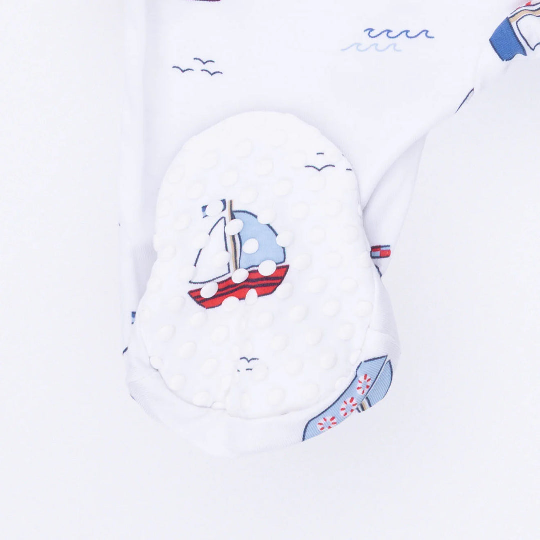 Angel Dear 2 Way Zipper Footie  - Sail boats