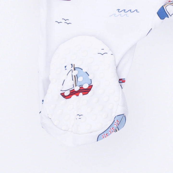 Angel Dear 2 Way Zipper Footie  - Sail boats