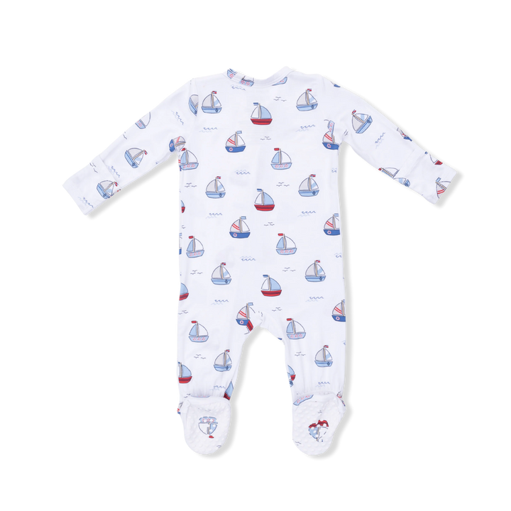 Angel Dear 2 Way Zipper Footie  - Sail boats