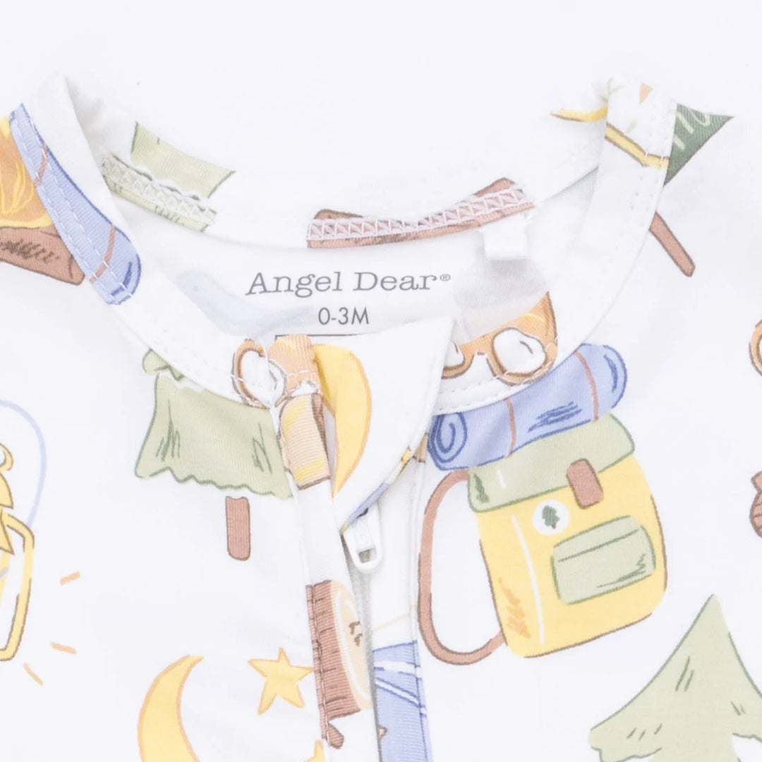 Angel Dear 2 Way Zipper Footie in Camping Blue - ONLINE EXCLUSIVE