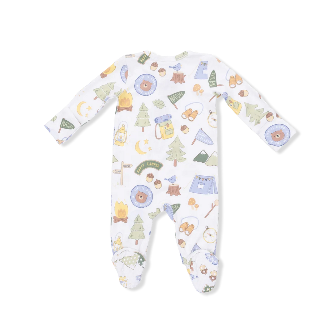 Angel Dear 2 Way Zipper Footie in Camping Blue - ONLINE EXCLUSIVE