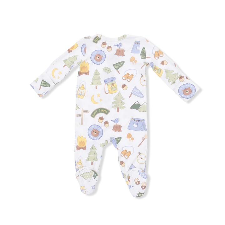 Angel Dear 2 Way Zipper Footie in Camping Blue - ONLINE EXCLUSIVE