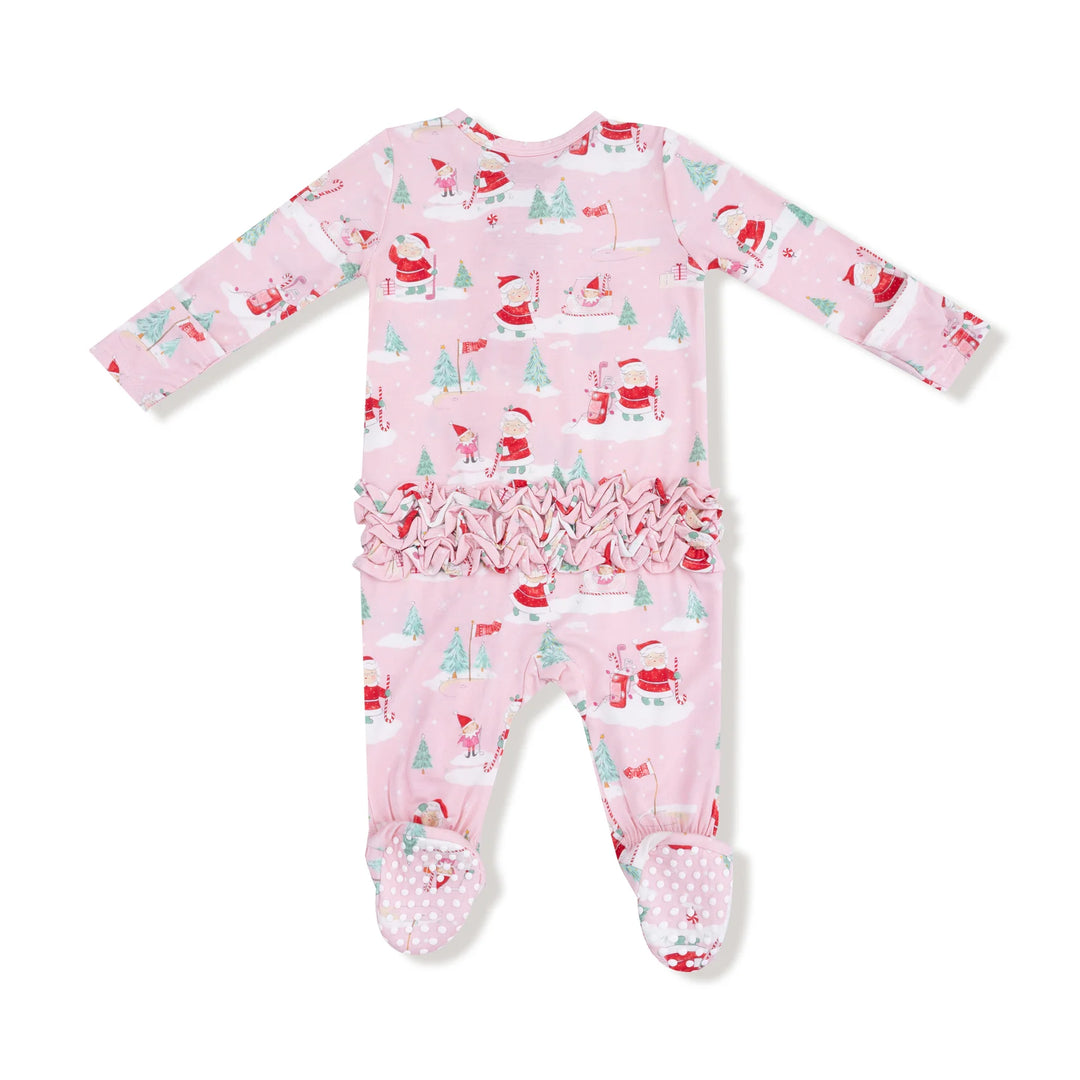 Angel Dear 2 Way Zipper Ruffle Back Footie - Mrs. Clause & Elves