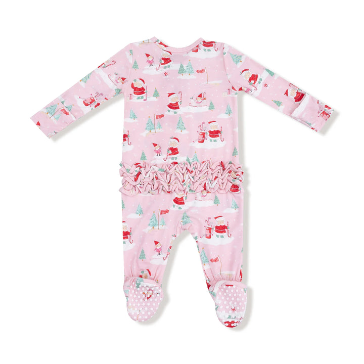 Angel Dear 2 Way Zipper Ruffle Back Footie - Mrs. Clause & Elves