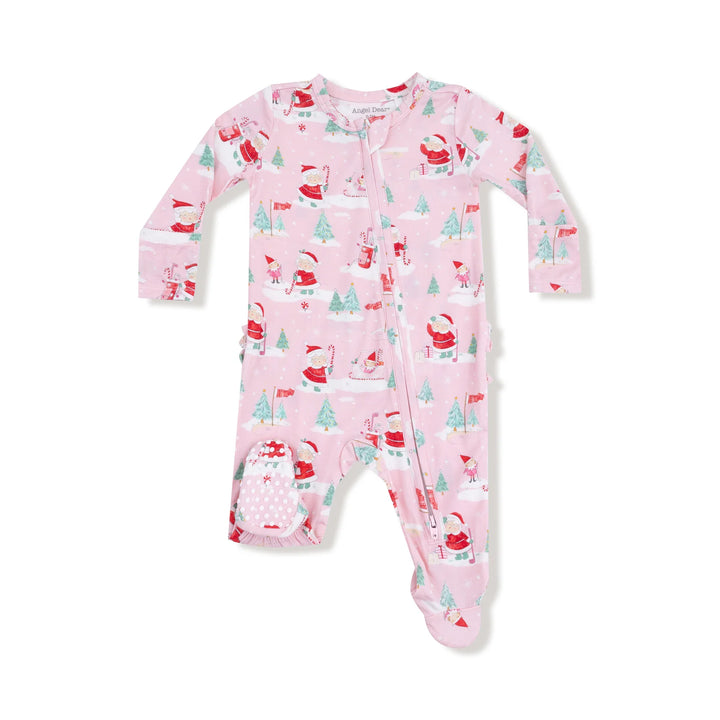 Angel Dear 2 Way Zipper Ruffle Back Footie - Mrs. Clause & Elves