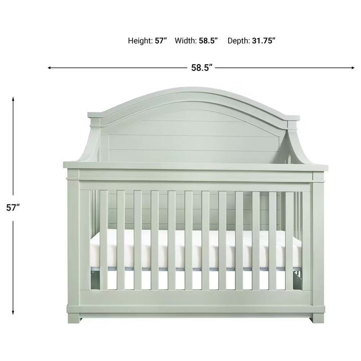 Baby Appleseed Rowan Arch Top Convertible Crib - Sage